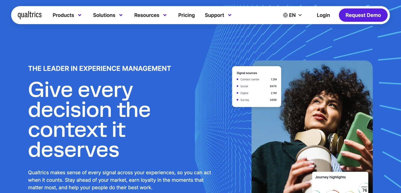 Qualtrics XM dashboard screenshot