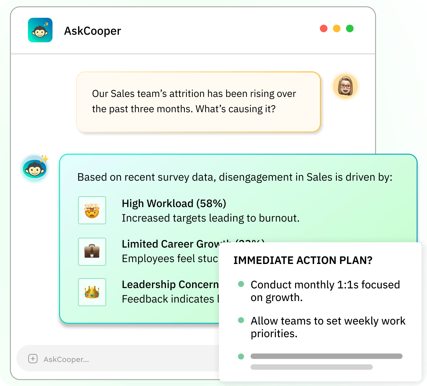 CultureMonkey AskCooper AI-powered sentiment analysis