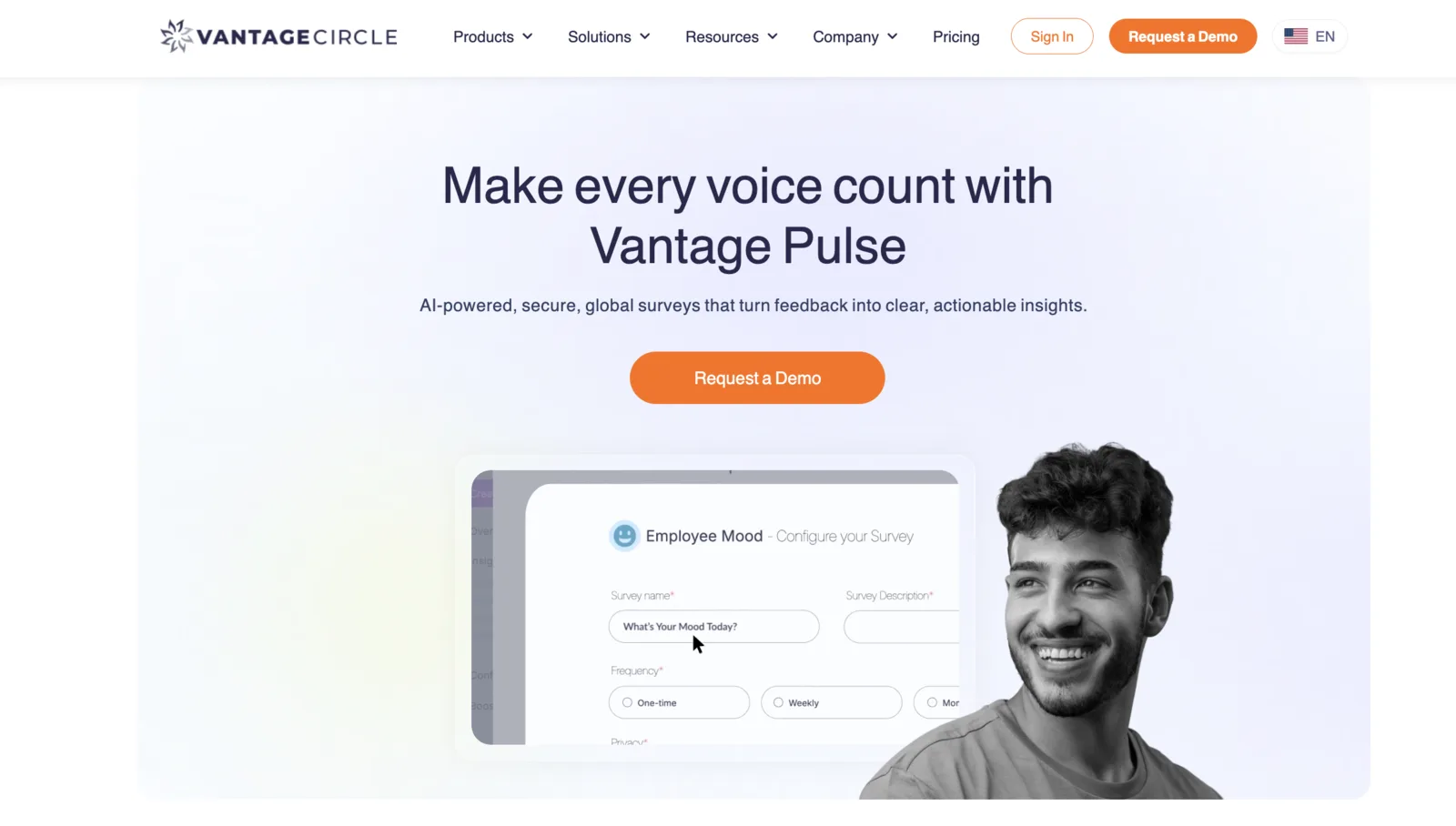 Vantage Pulse platform screenshot