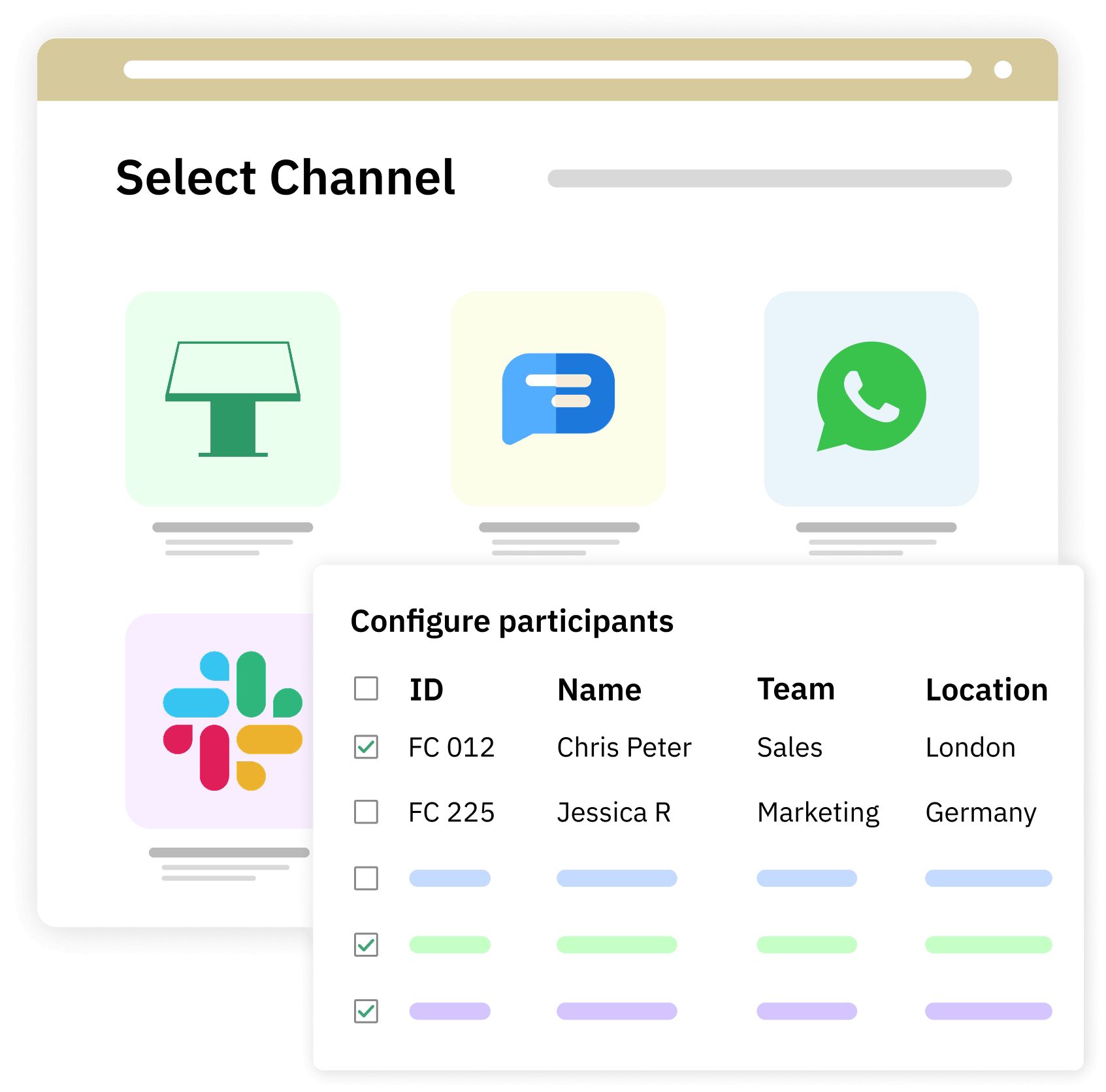 Omni-channel survey delivery through Slack, Teams, and email