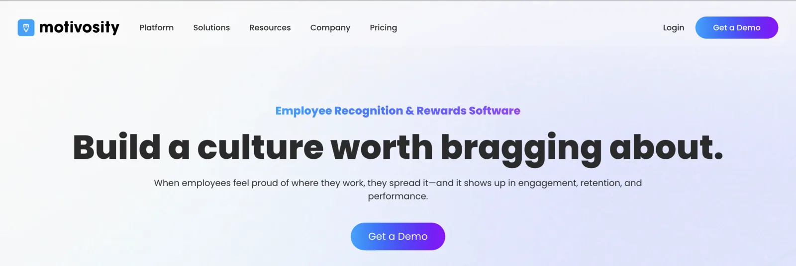 Motivosity employee retention software dashboard view