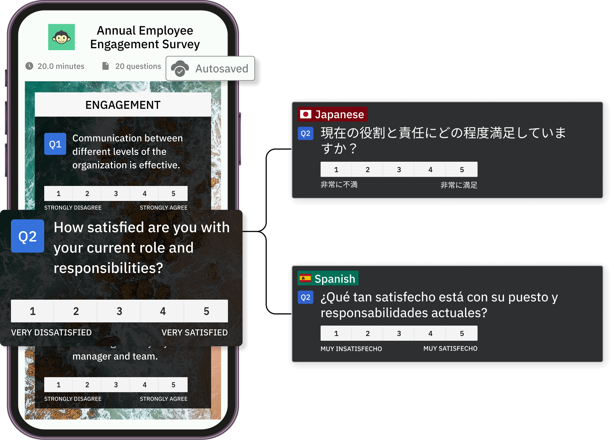 Mobile-first survey access product screenshot