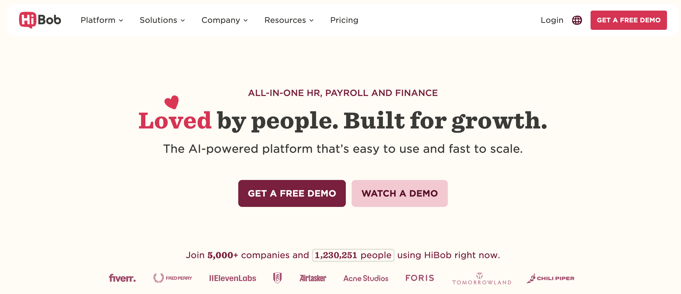 HiBob product screenshot
